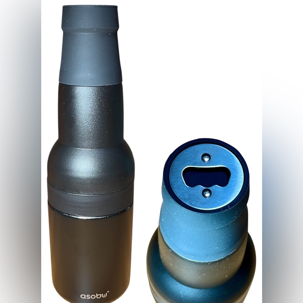 Beer 2 Go Vacuum Insulated Dbl Walled Beer Can & Bottle Cooler w/ Beer Opener